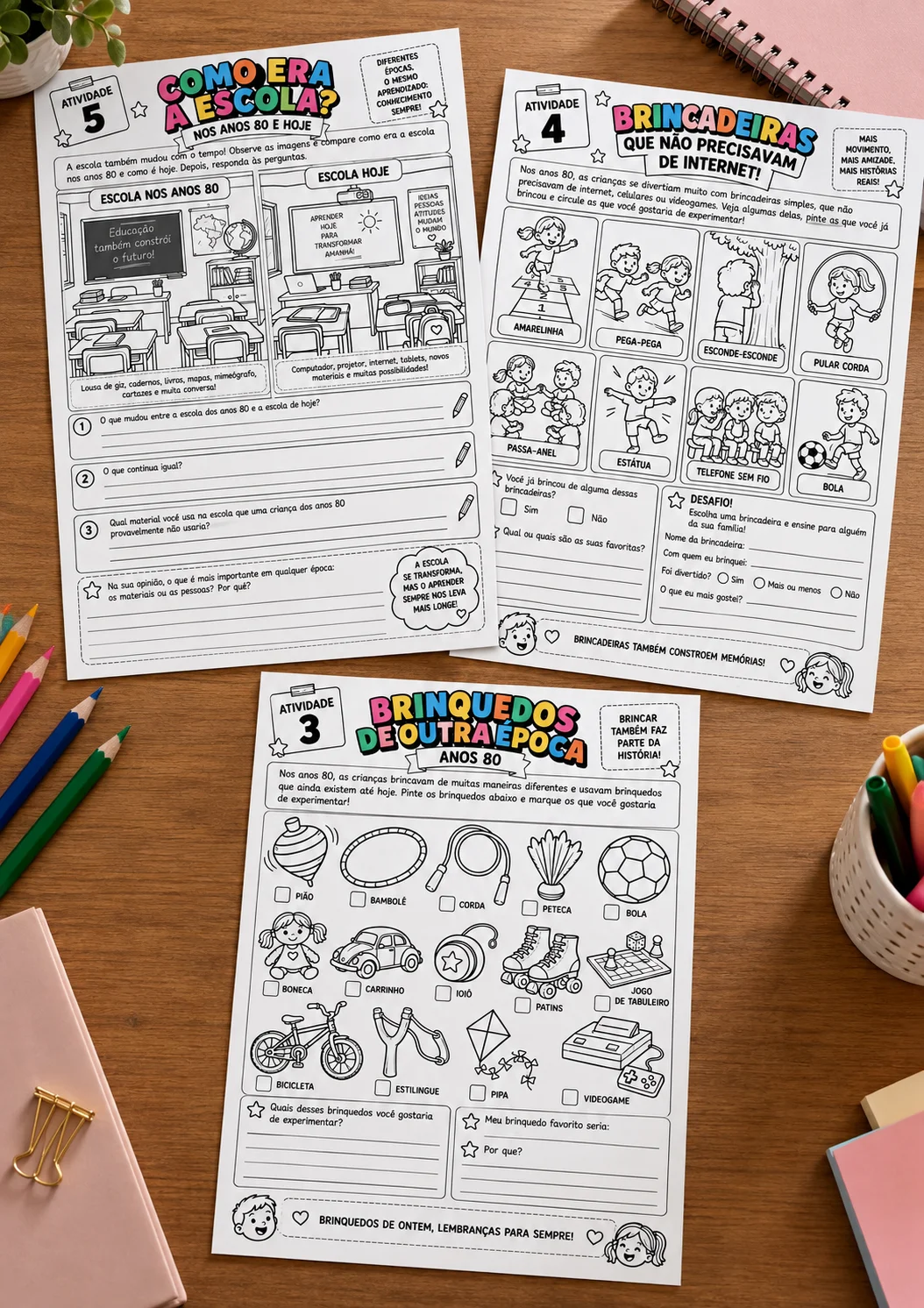UMA VIAGEM AOS ANOS 80! Projeto Pedagógico Completo. — amostra 4: IDEAL PARA TRABALHAR