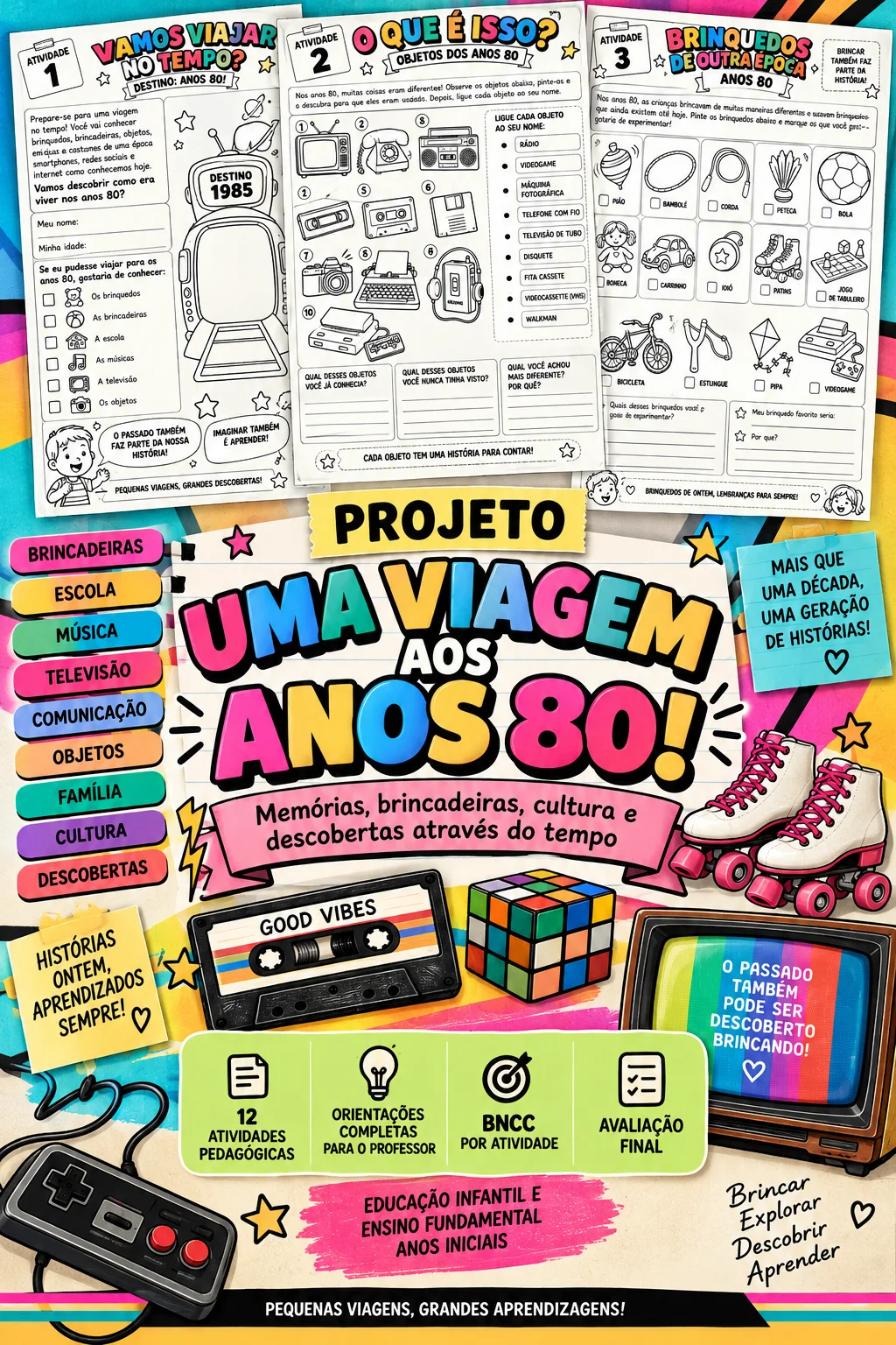 UMA VIAGEM AOS ANOS 80! Projeto Pedagógico Completo. — capa do material
