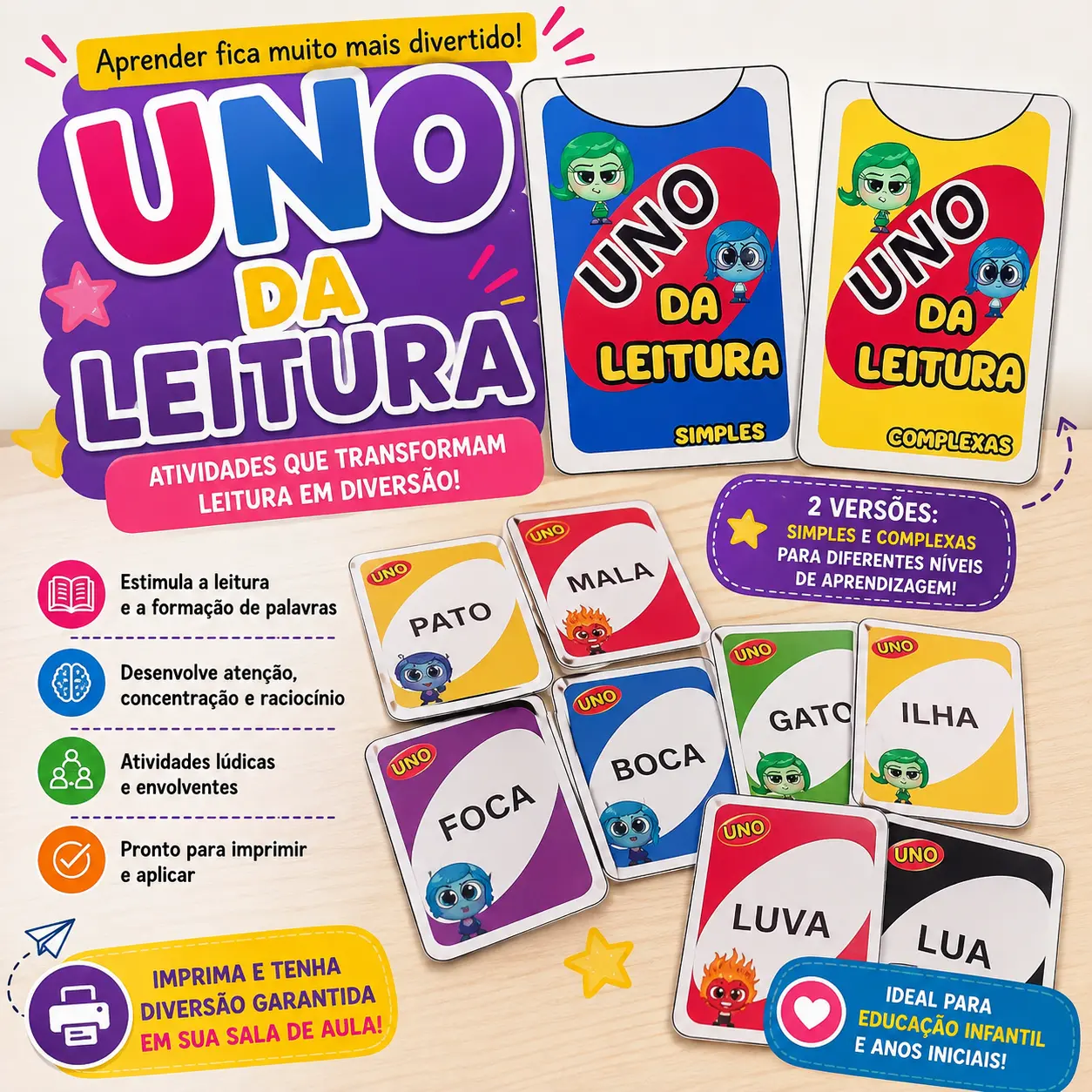 UNO DA LEITURA - ATIVIDADE LÚDICA ALFABETIZAÇÃO — capa do material