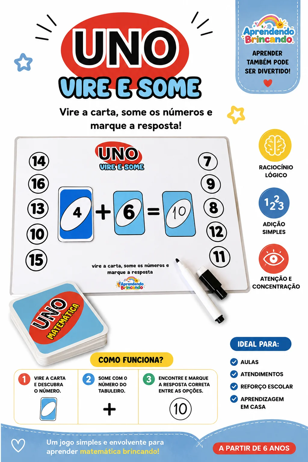 UNO Vire e Some – Jogo Matemático de Adição — capa do material