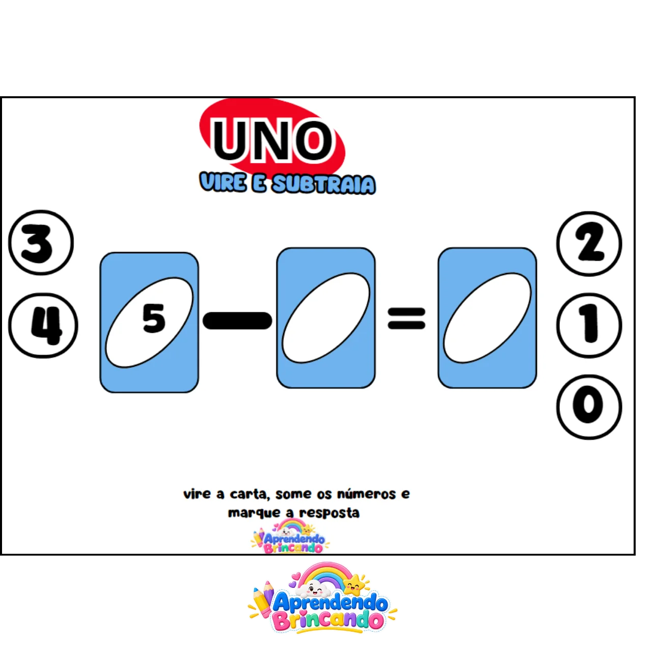 UNO Vire e Subtraia – Jogo Pedagógico de Subtração para Imprimir — amostra 3: COMO UTILIZAR O RECURSO?