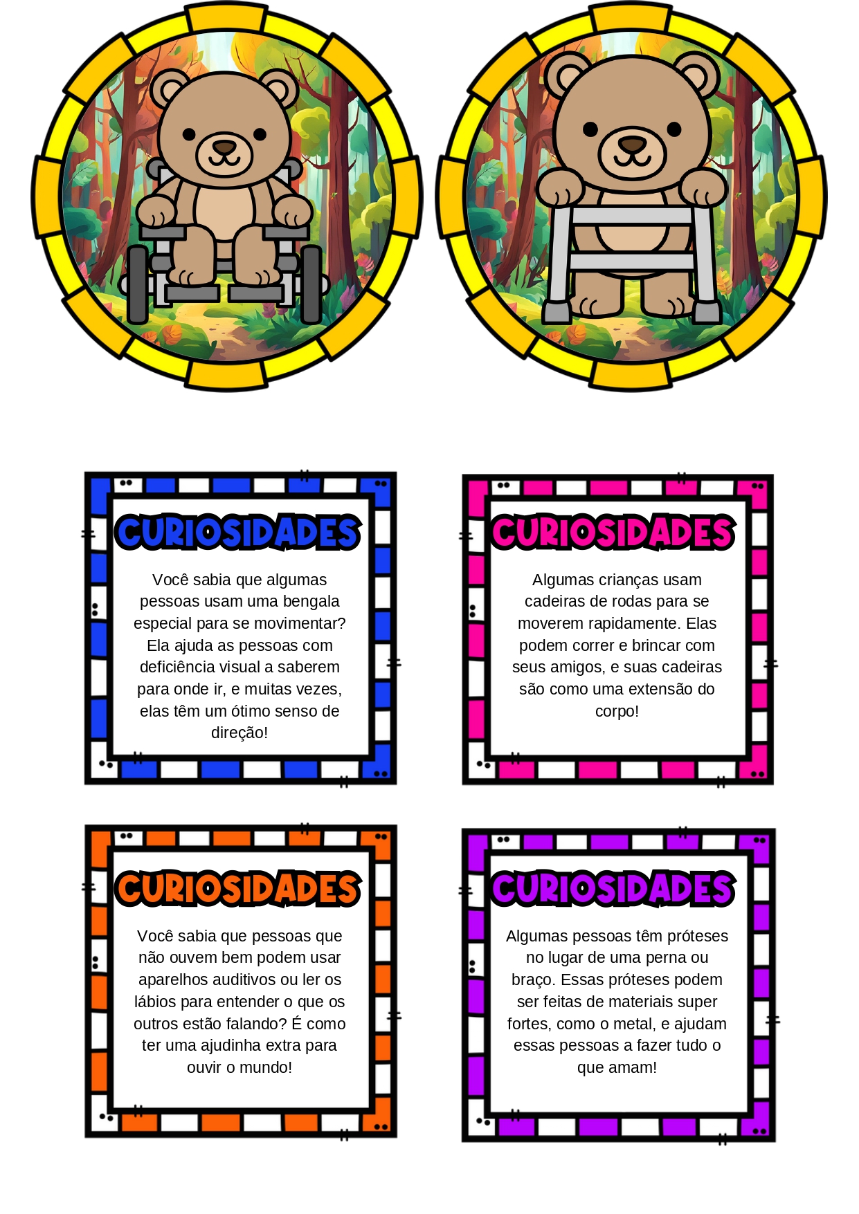 Ursinhos da inclusão - kit pedagógico – Material Pedagógico — amostra 2: URSINHOS DA INCLUSÃO KIT - HISTÓRIA NA LUVA,…
