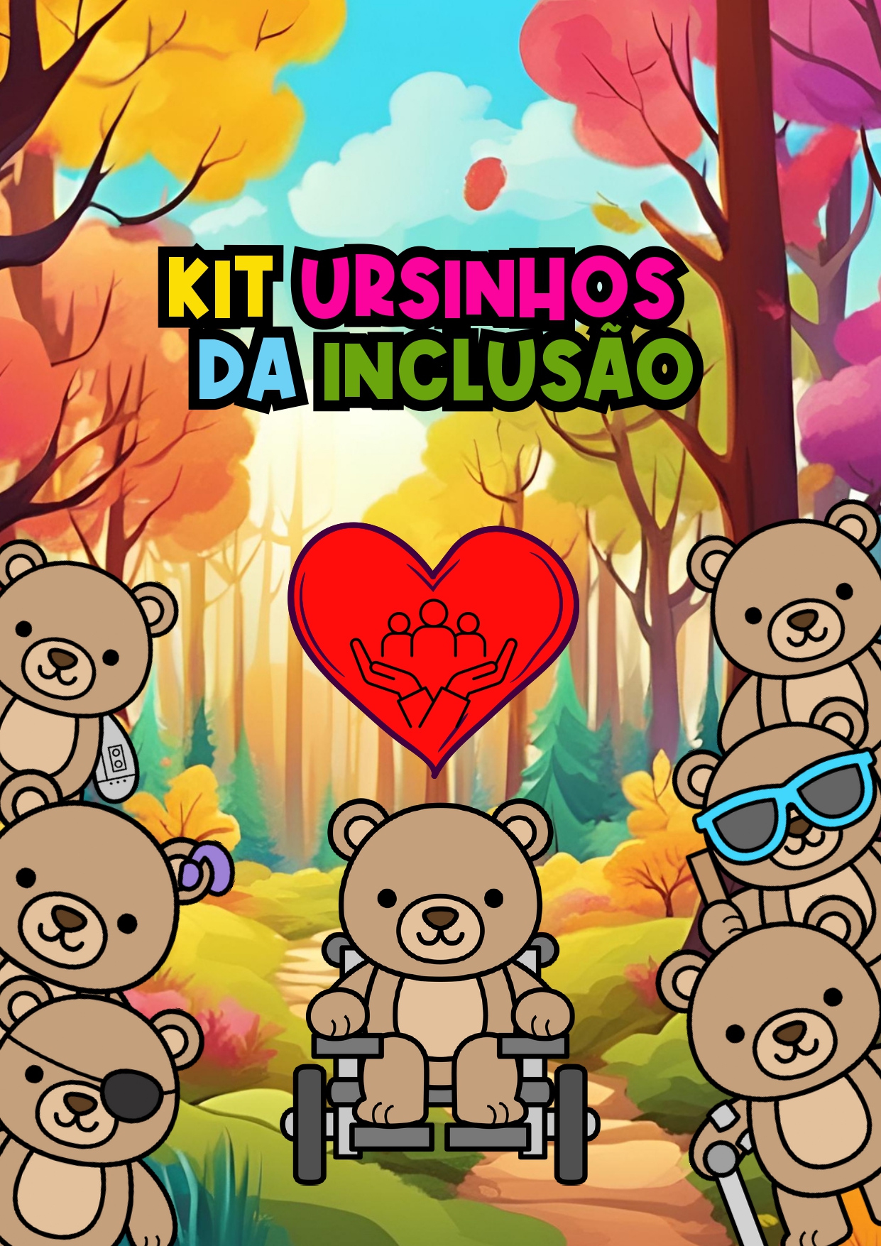 Ursinhos da inclusão - kit pedagógico – Material Pedagógico — amostra 3: URSINHOS DA INCLUSÃO KIT - HISTÓRIA NA LUVA,…