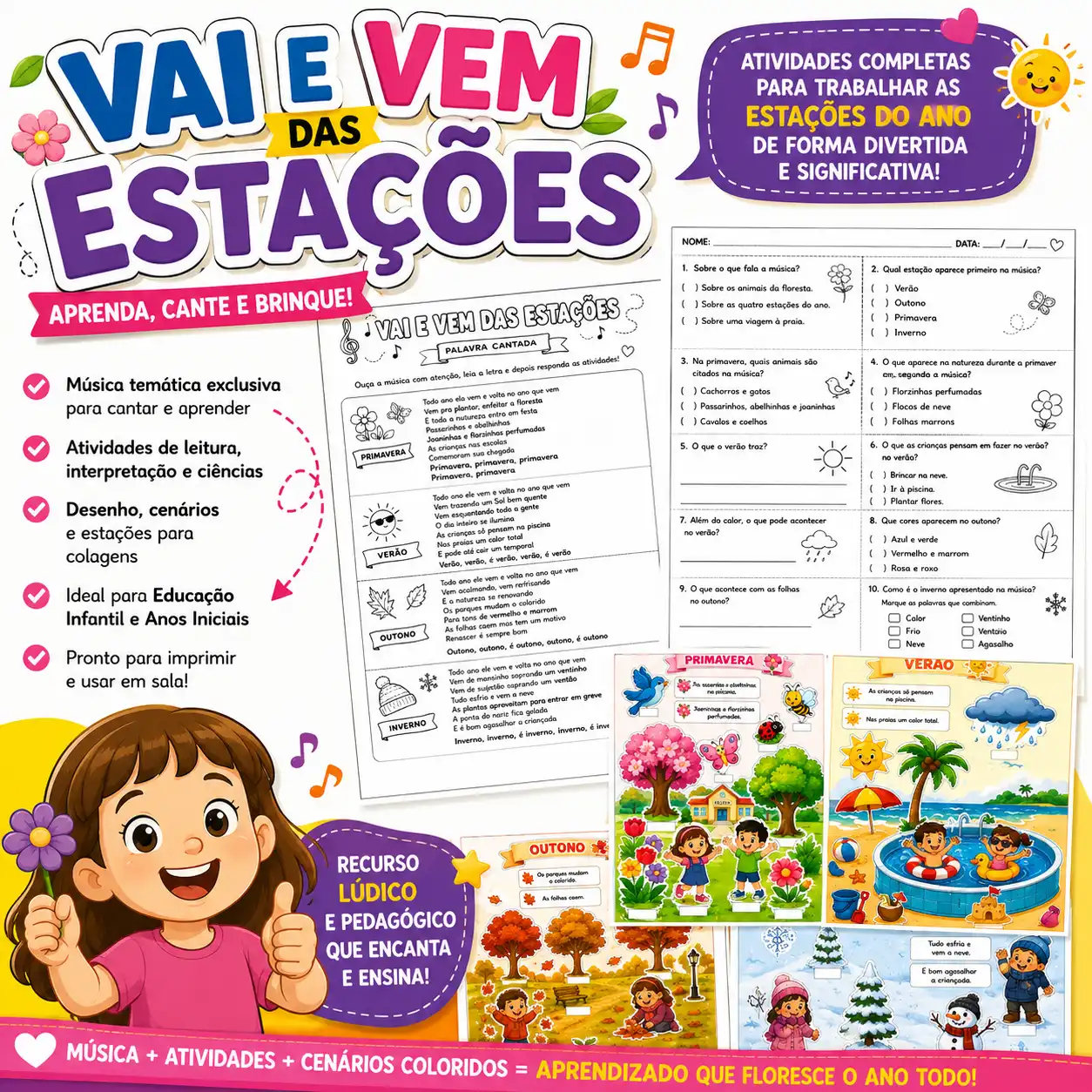 VAI E VEM DAS ESTAÇÕES - ATIVIDADE LUDICA ANOS INICIAIS E INFANTIL — capa do material