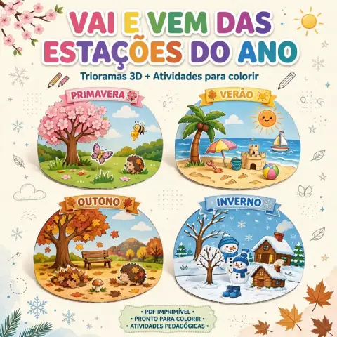 Vai e Vem das Estações do Ano - Trioramas + Atividades Palavra Cantada — amostra 6: 🌼Vai e Vem das Estações do Ano -…