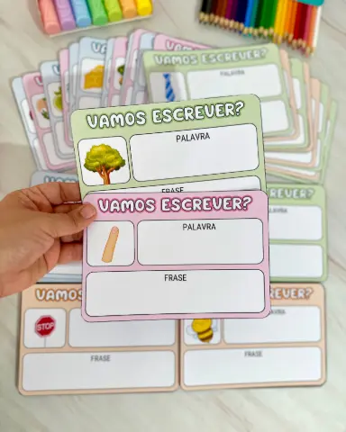 Vamos Escrever: 84 Fichas de Palavras e Frases — capa do material