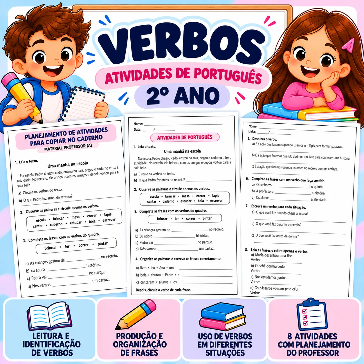 Verbos | Leitura e Atividades de Português para o 2º Ano — Português para 2º ano: 8 atividades de Português para o 2º ano…