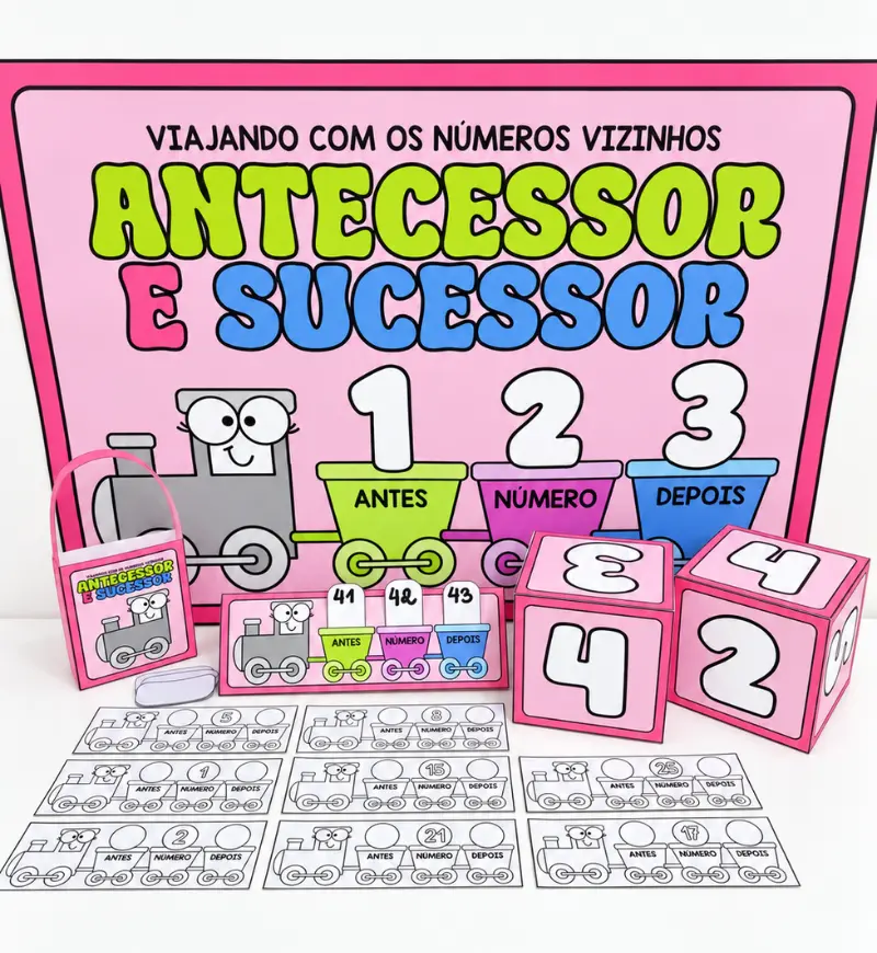 Viajando com os Números - Antecessor e Sucessor – PDF para Imprimir — Matemática para Educação Infantil: Um recurso…