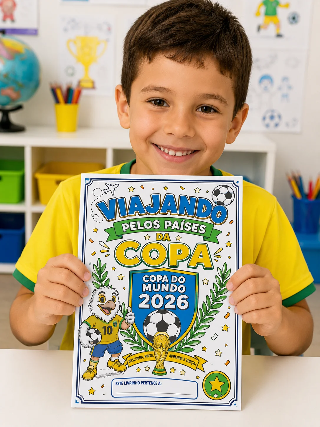 Viajando pelos Países da Copa 2026 - Livrinho para Colorir — capa do material
