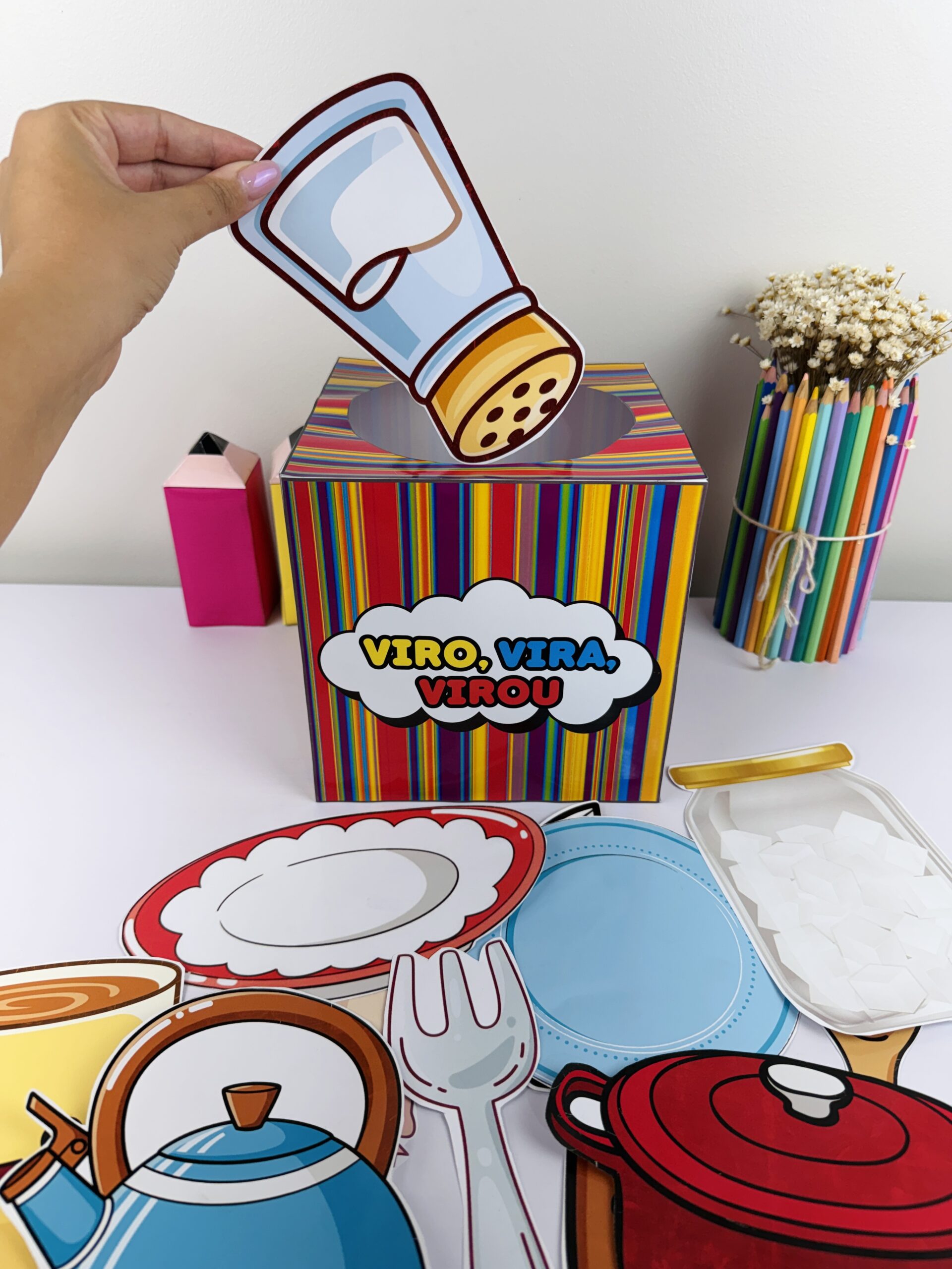Viro, vira, virou:caixa pedagógica – PDF para Imprimir | Educação Infantil e Anos Iniciais — amostra 1: O que vem no material