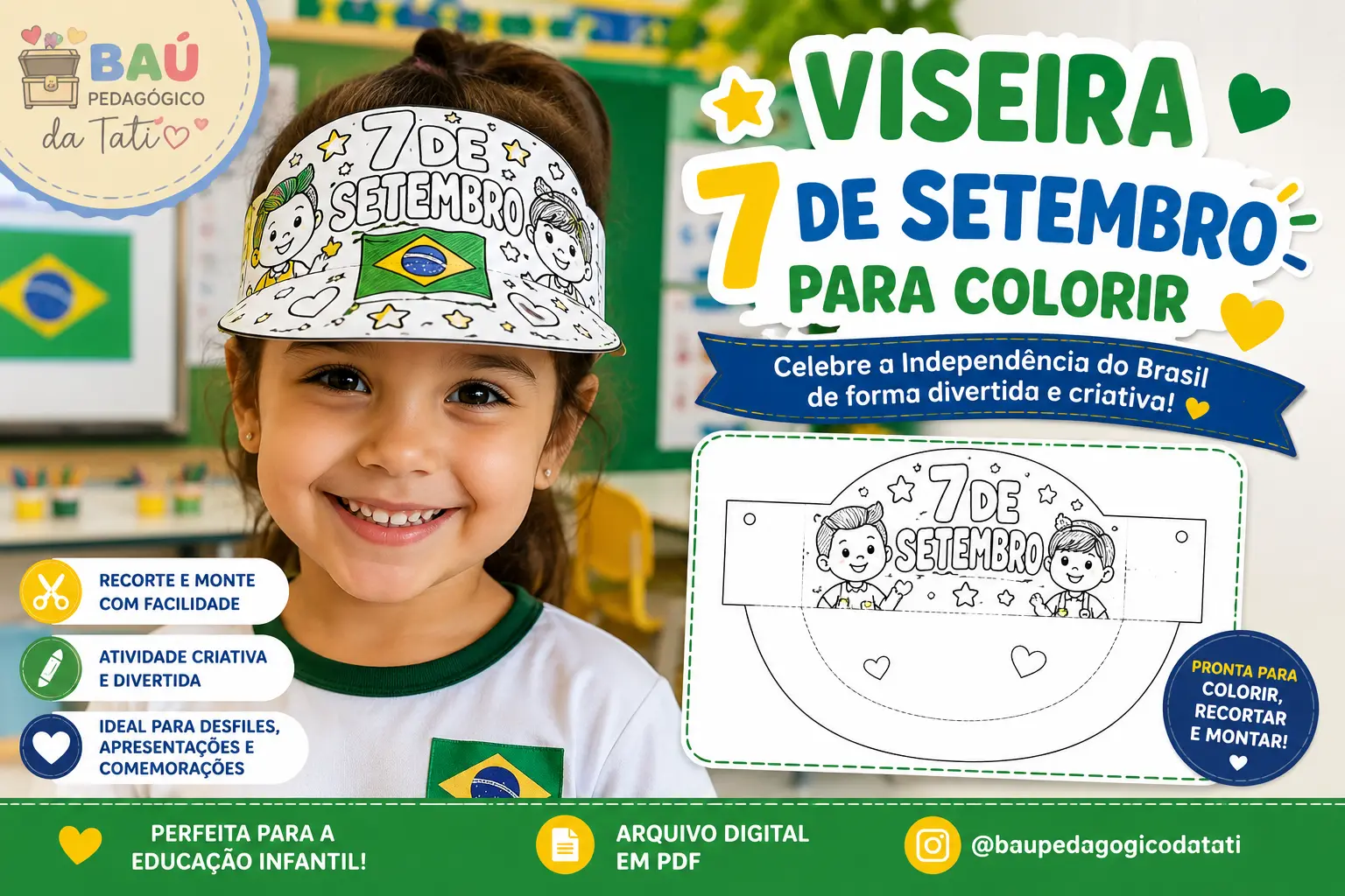 Viseira 7 de Setembro para Colorir – Educação Infantil — capa do material