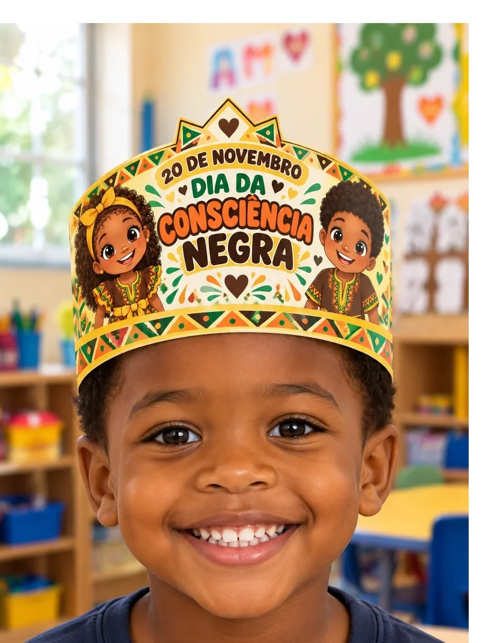 Viseira Dia da Consciência Negra para imprimir — amostra 2: Viseira do Dia da Consciência Negra para imprimir, com versão… Viseira Dia da Consciência Negra para imprimir — amostra 2: Viseira do Dia da Consciência Negra para imprimir, com versão…
