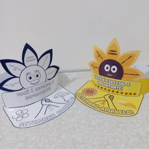 Viseira para foto Setembro Amarelo ED. INFANTIL - ENSINO FUNDAMENTAL — amostra 2: ⭐Viseira para colorir e colorida ⭐Frase:…