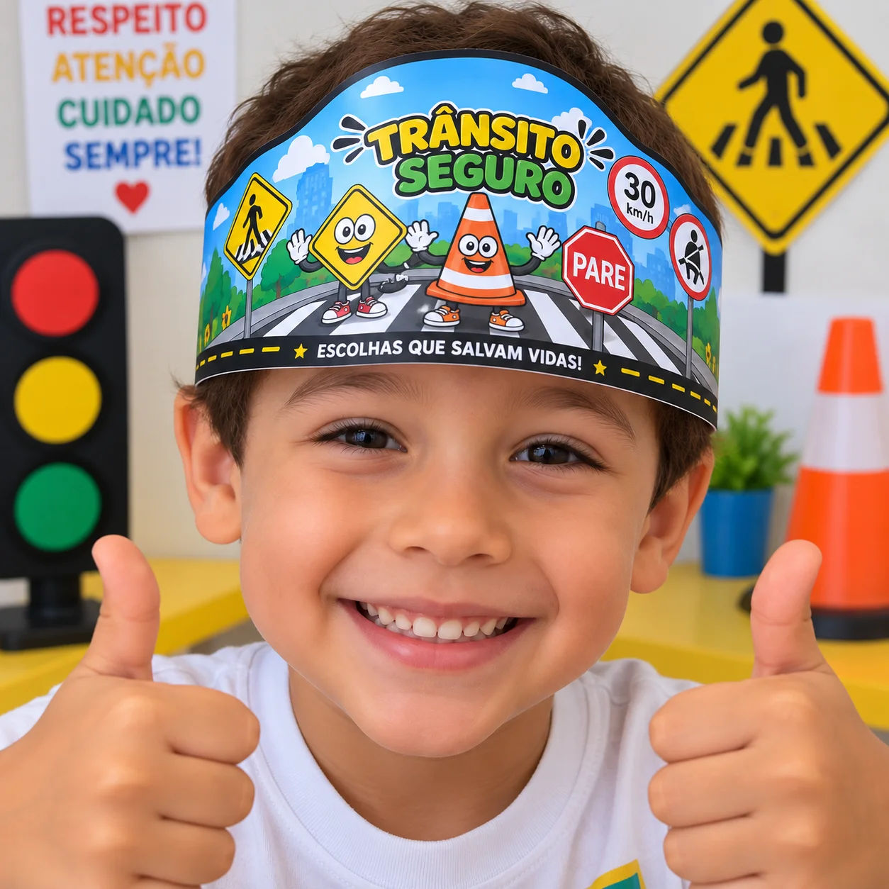 Viseiras Trânsito Seguro – Coloridas e para Colorir — capa do material