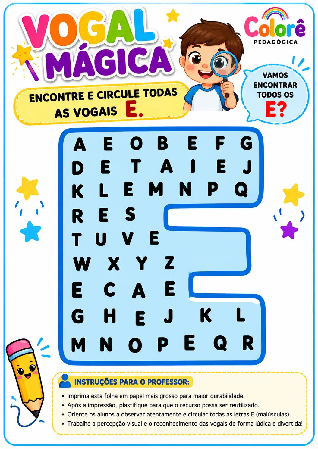 ✨🔎 VOGAL MÁGICA – ENCONTRE E CIRCULE! 🔎✨ — amostra 2: ✨🔎 VOGAL MÁGICA – ENCONTRE E CIRCULE