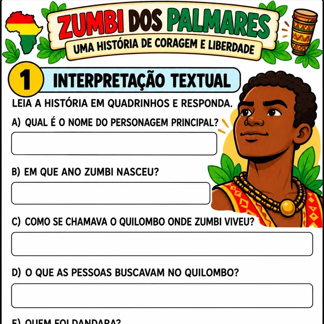 ZUMBI DOS PALMARES – UMA HISTÓRIA DE CORAGEM E LIBERDADE — amostra 1: PROPOSTA PEDAGÓGICA