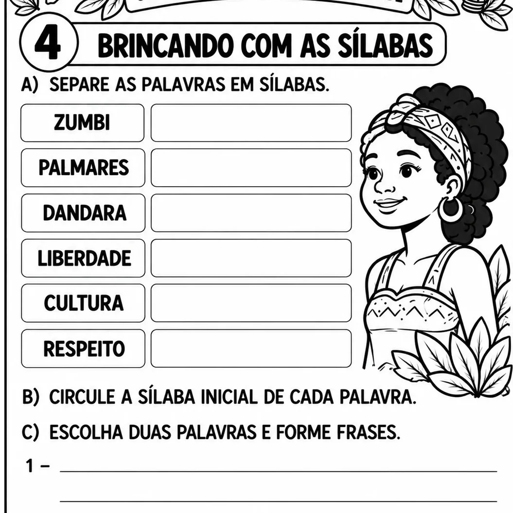ZUMBI DOS PALMARES – UMA HISTÓRIA DE CORAGEM E LIBERDADE — amostra 4: LÍNGUA PORTUGUESA